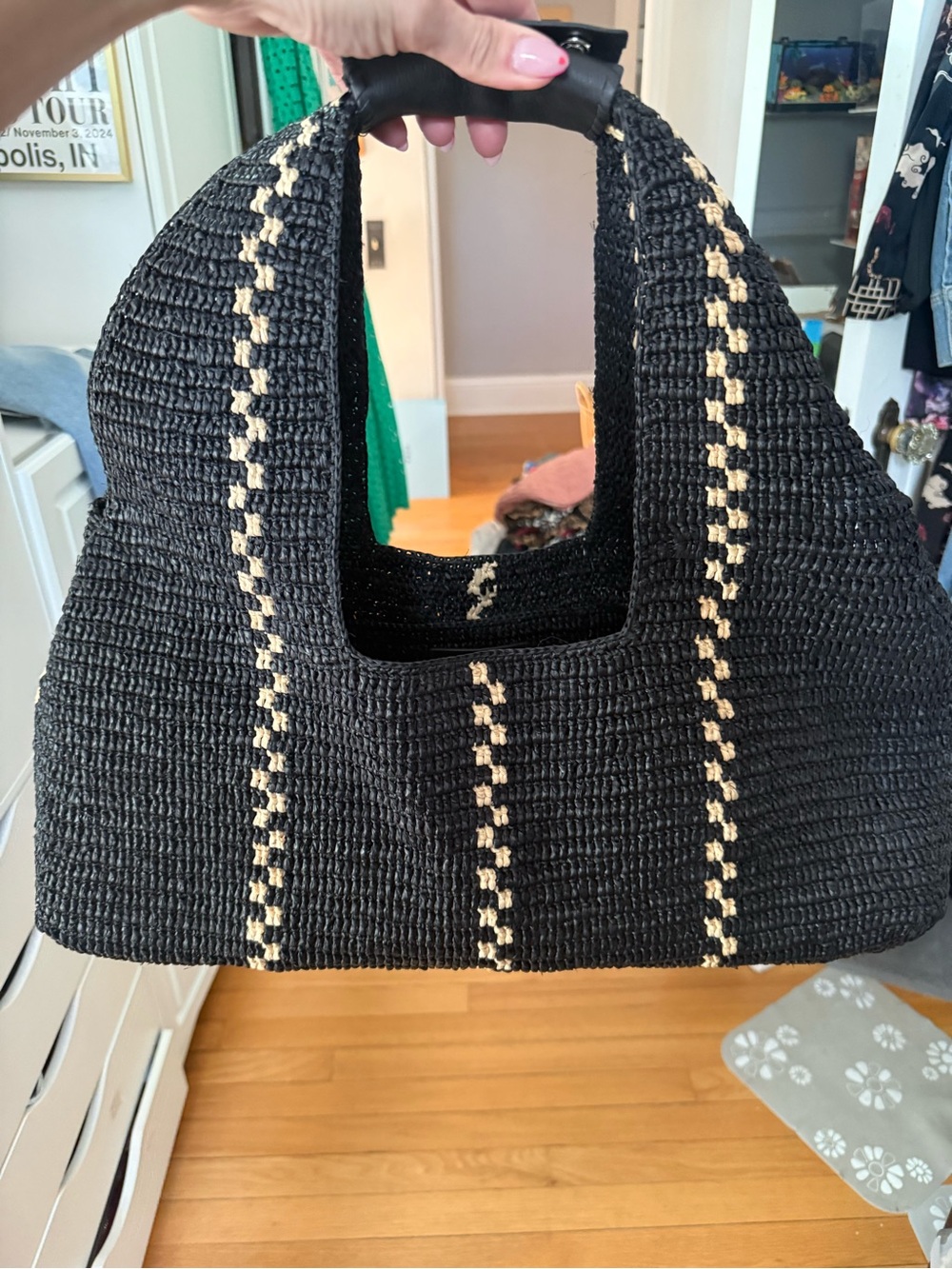 Helen Kaminski Black Euphoria Straw Tote bag - Picture 4 of 4